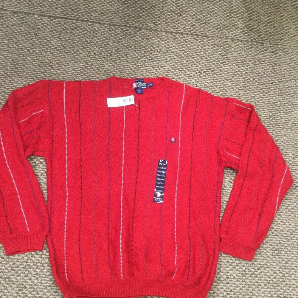 NWT Chaps Ralph Lauren Red Crew Neck Sweater XXL
